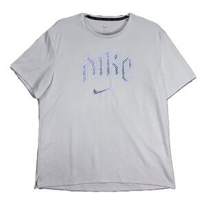 Nike Men's T Shirt Short Sleeve Dri Fit Run Division Miler White - Size Medium